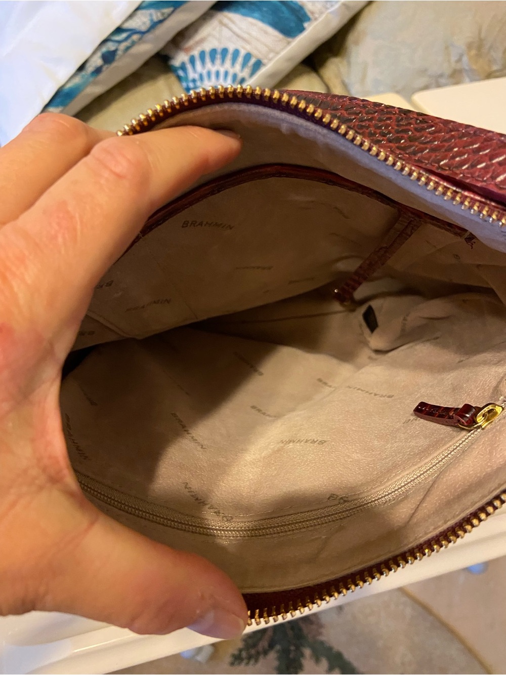 Brahmin Katie Melbourne Burgundy/Wine shade Shoulder Bag